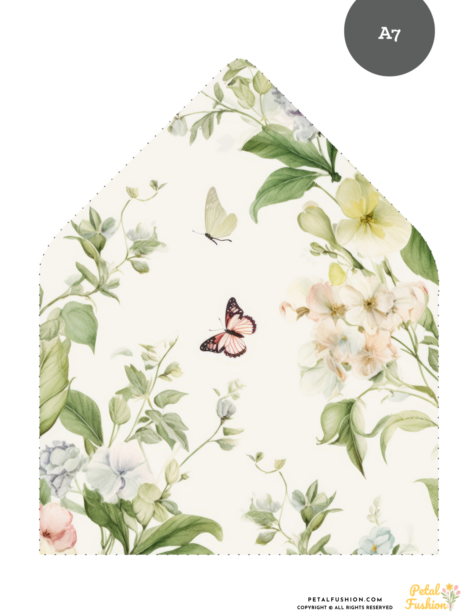 Printable Vintage Floral Envelope Liners 12 Sizes (Digital Download)