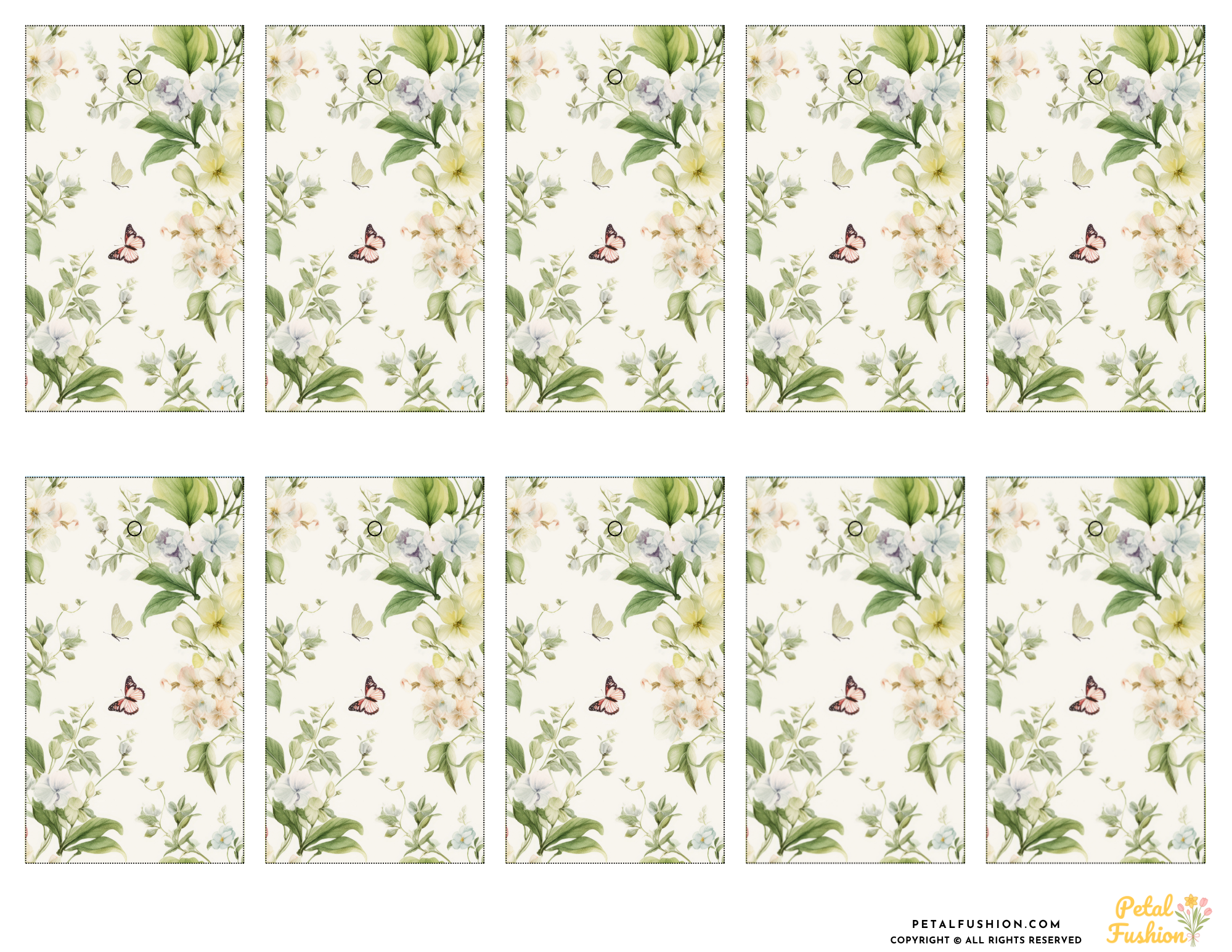 10 Printable Vintage Floral Gift Tags (Digital Download)