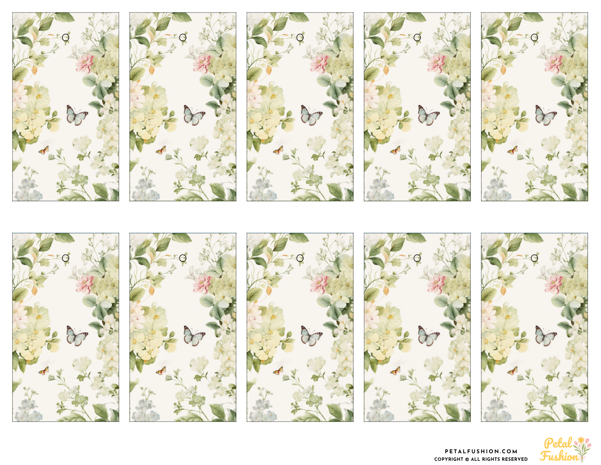 10 Printable Vintage Floral Gift Tags (Digital Download)