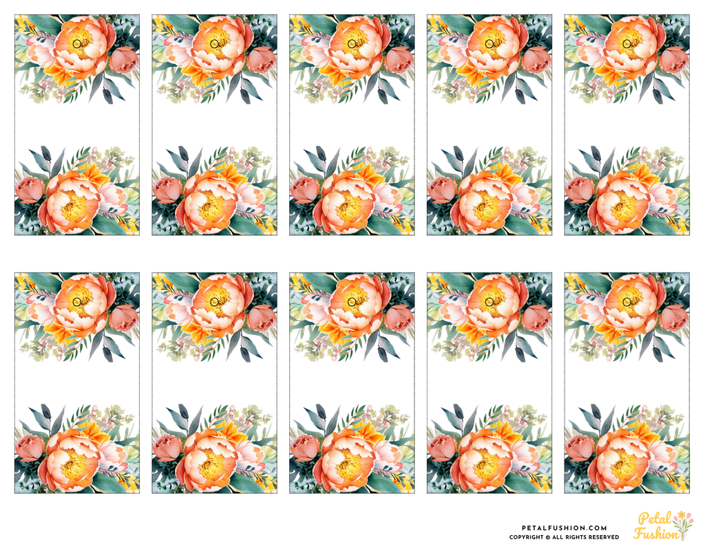 10 Printable Wedding Bouquet Gift Tags 02 (Digital Download)