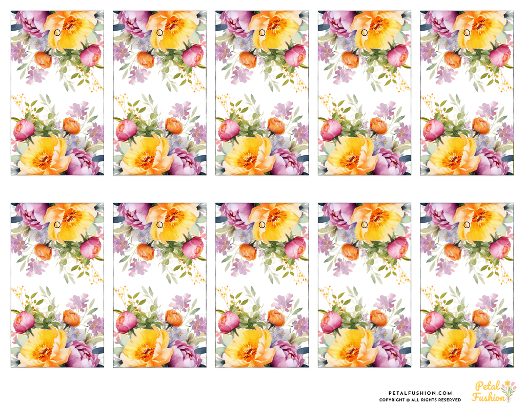 10 Printable Wedding Bouquet Gift Tags 02 (Digital Download)