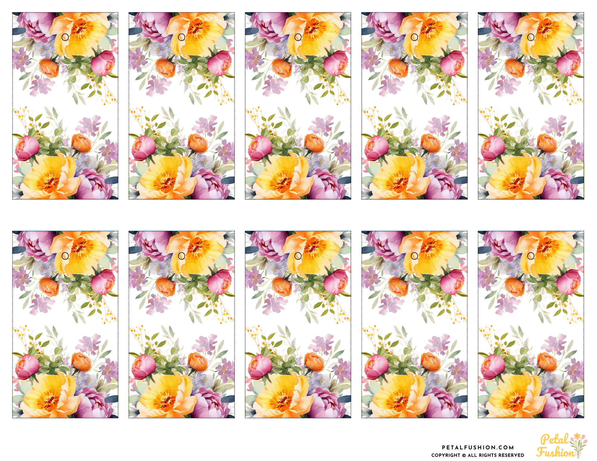 10 Printable Wedding Bouquet Gift Tags 02 (Digital Download)