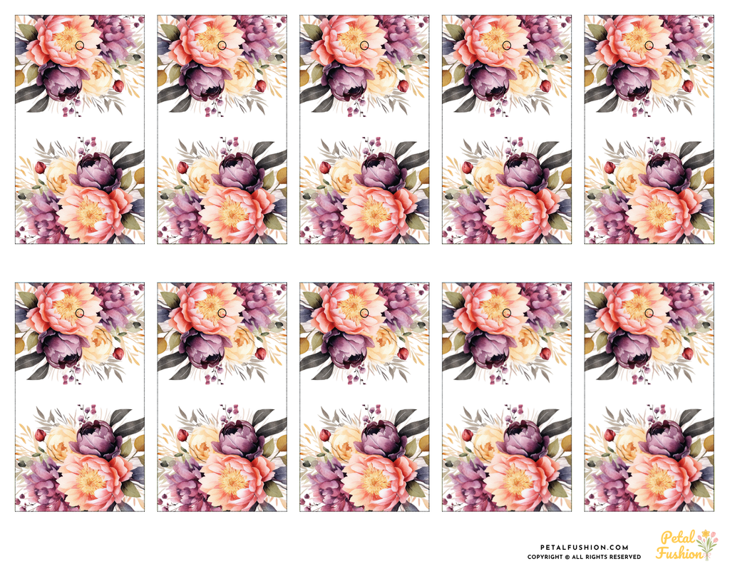 10 Printable Wedding Bouquet Gift Tags 01 (Digital Download)