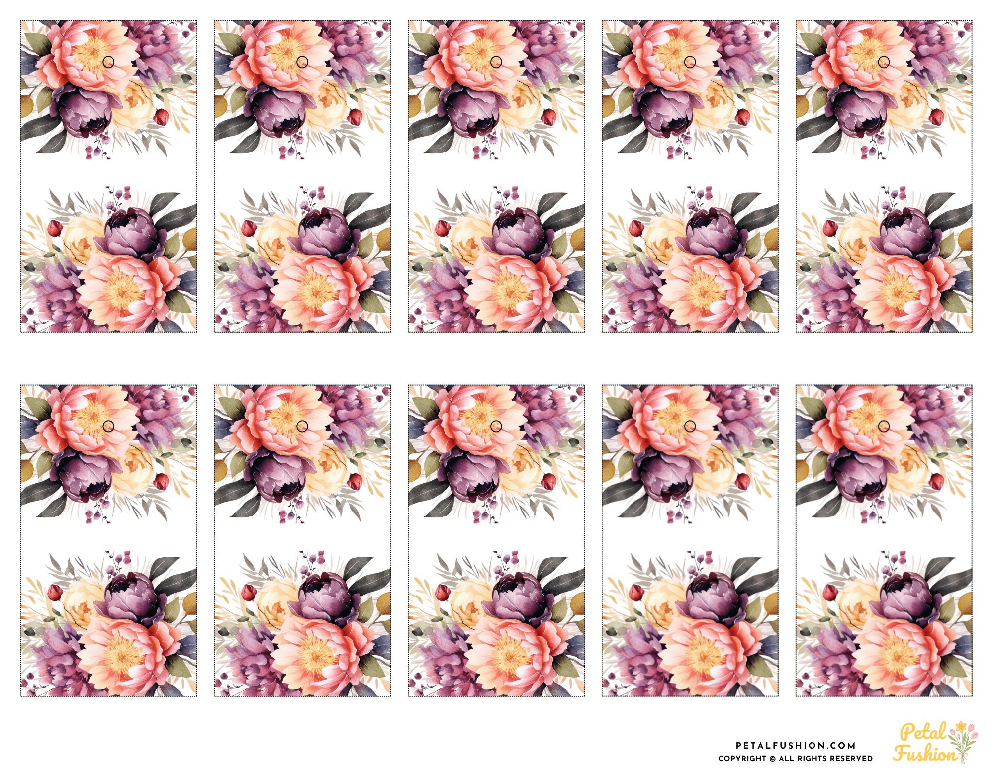 10 Printable Wedding Bouquet Gift Tags 01 (Digital Download)
