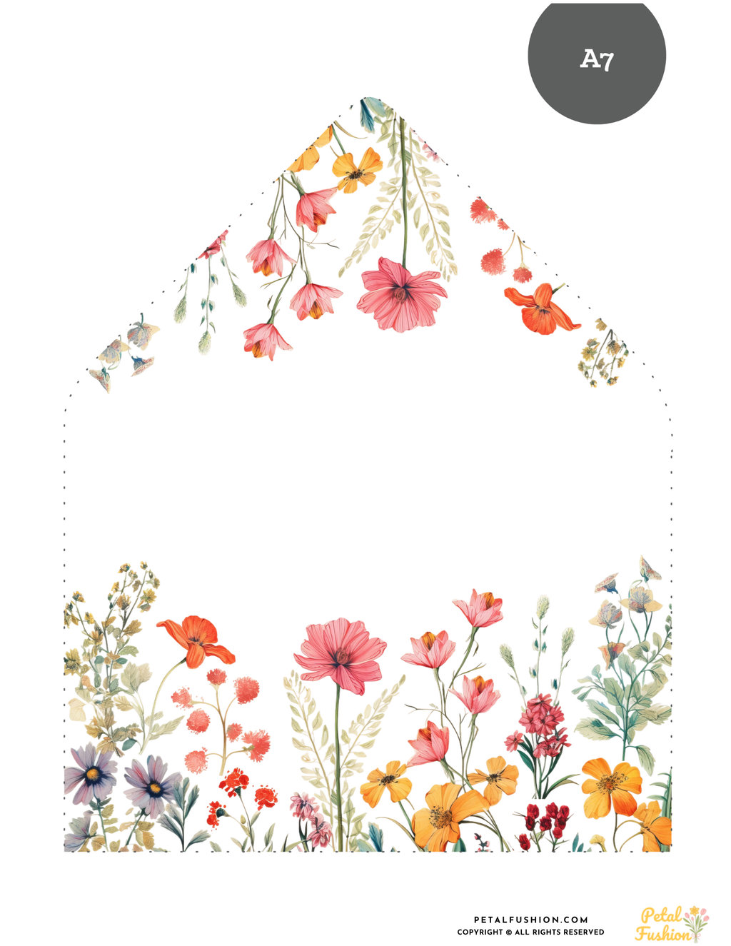Printable Wildflowers Envelope Liners 12 Sizes (Digital Download)