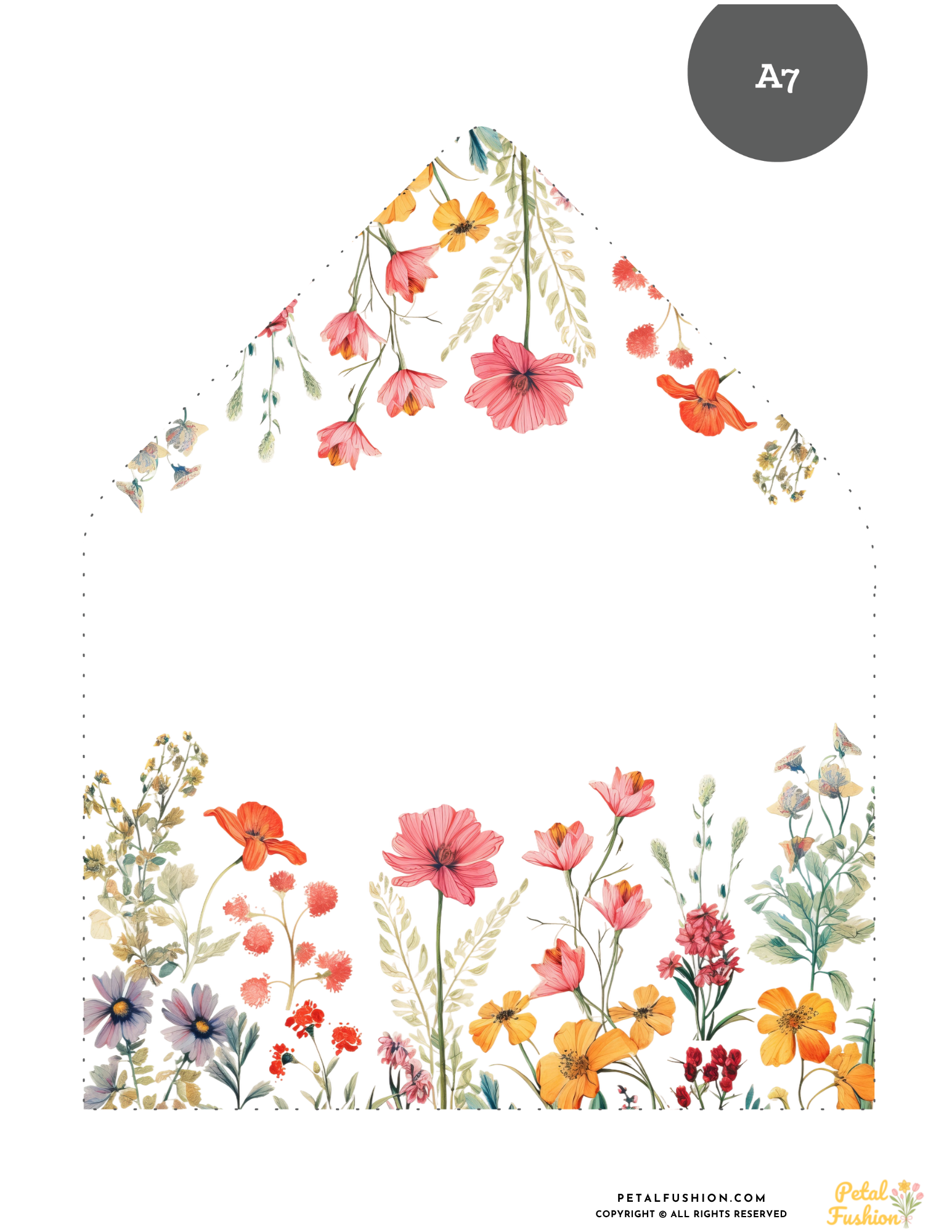 Printable Wildflowers Envelope Liners 12 Sizes (Digital Download)